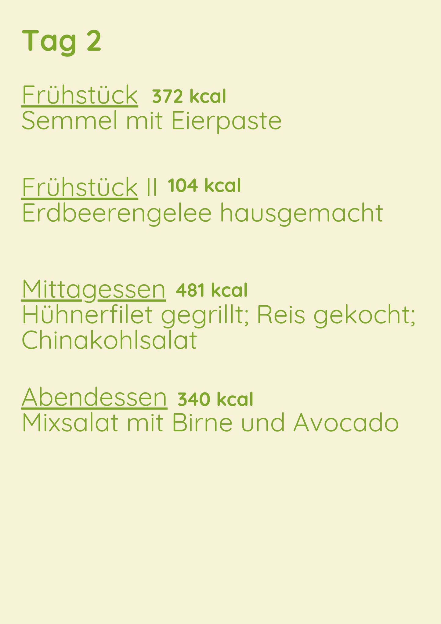 Insulinresistenz Menü 1 Tag