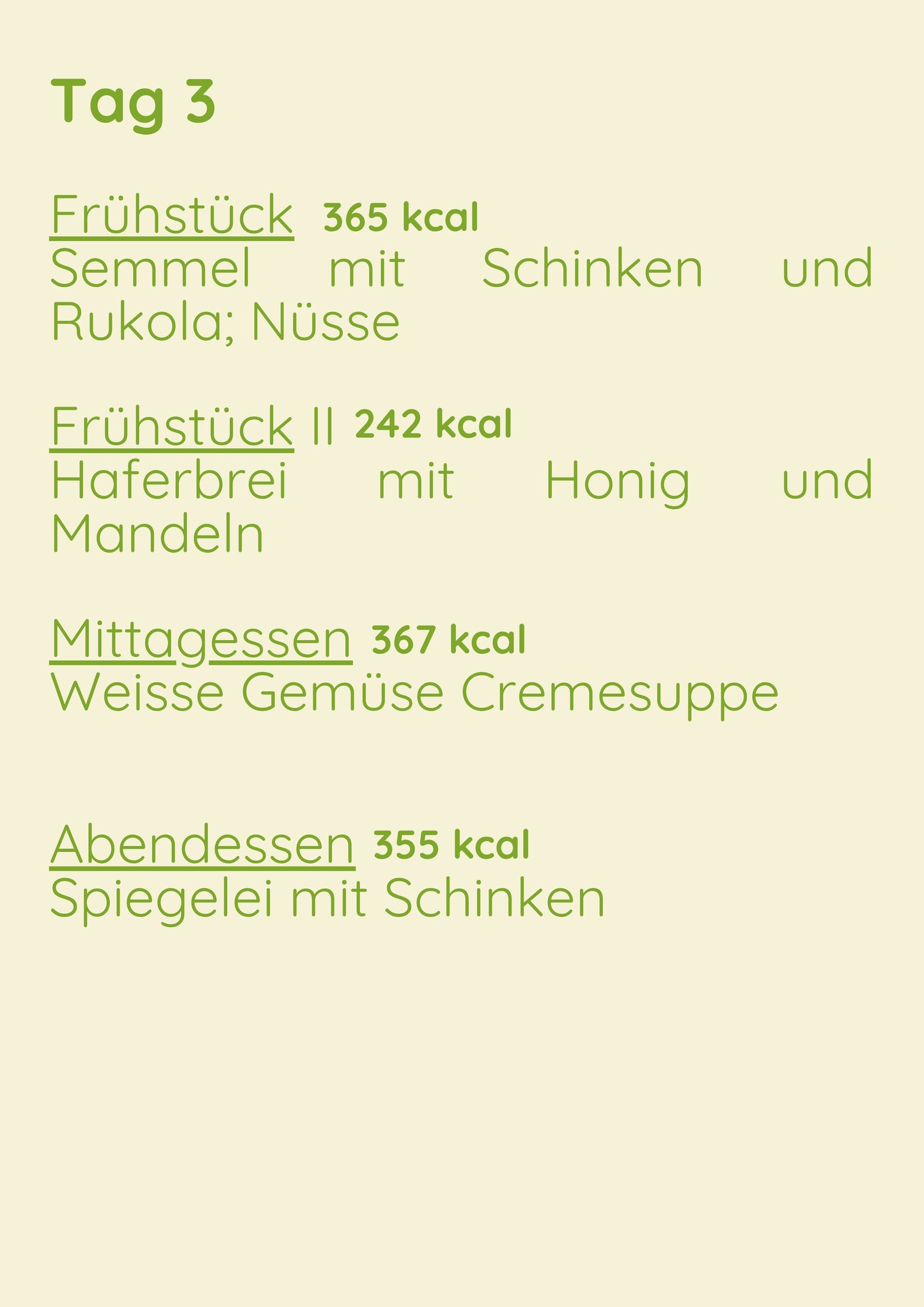 Insulinresistenz Menü 1 Tag