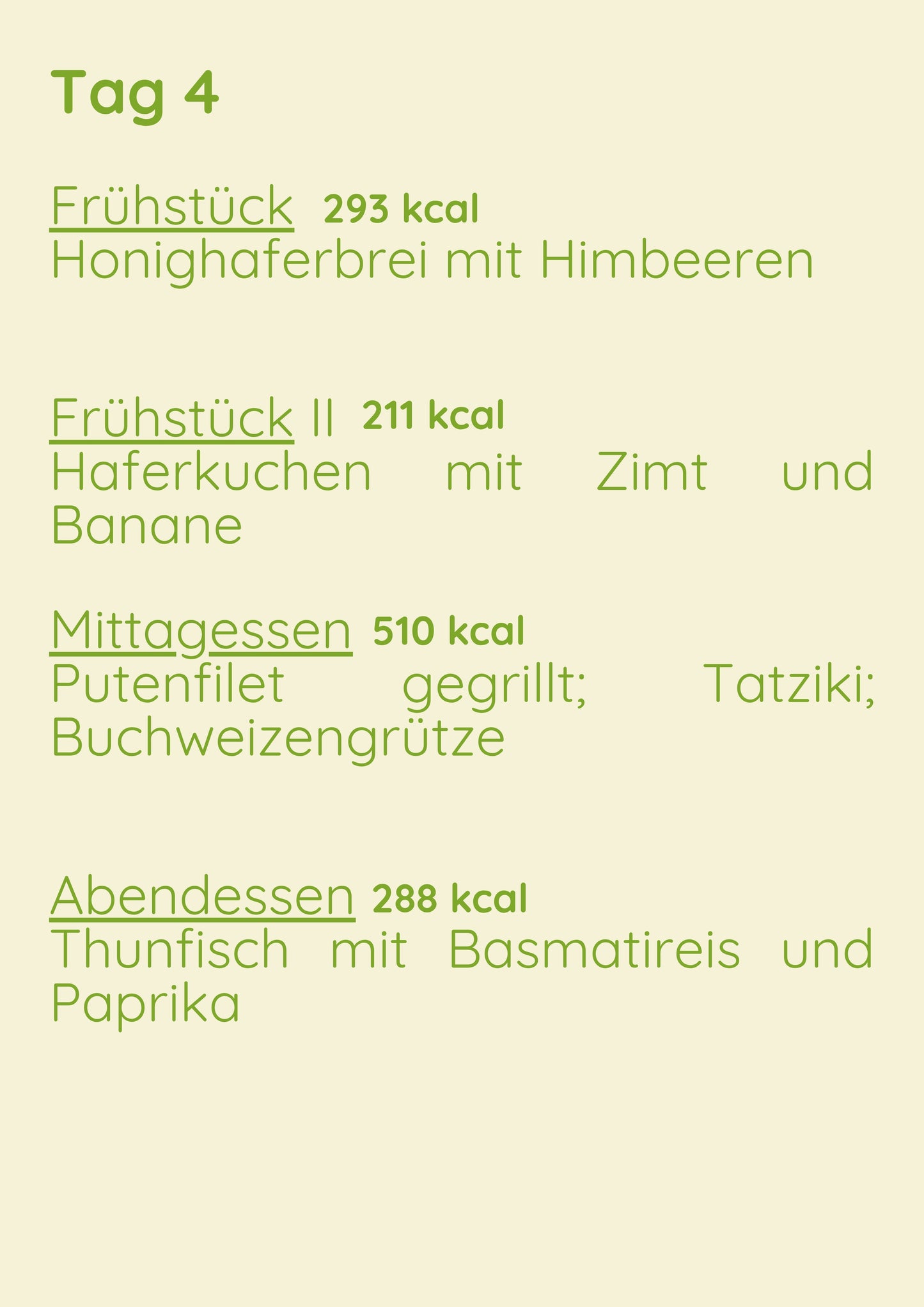 Insulinresistenz Menü 1 Tag