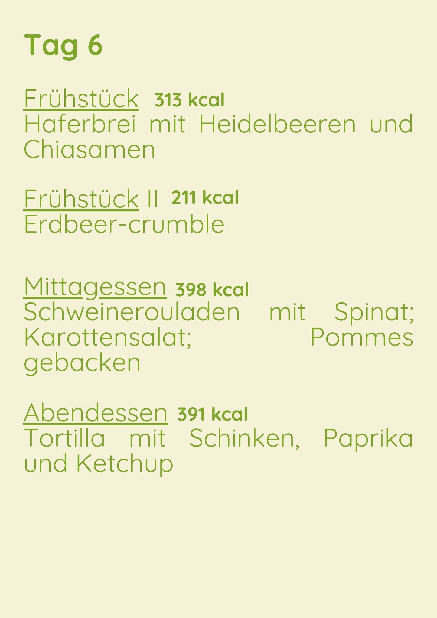 Insulinresistenz Menü 1 Tag