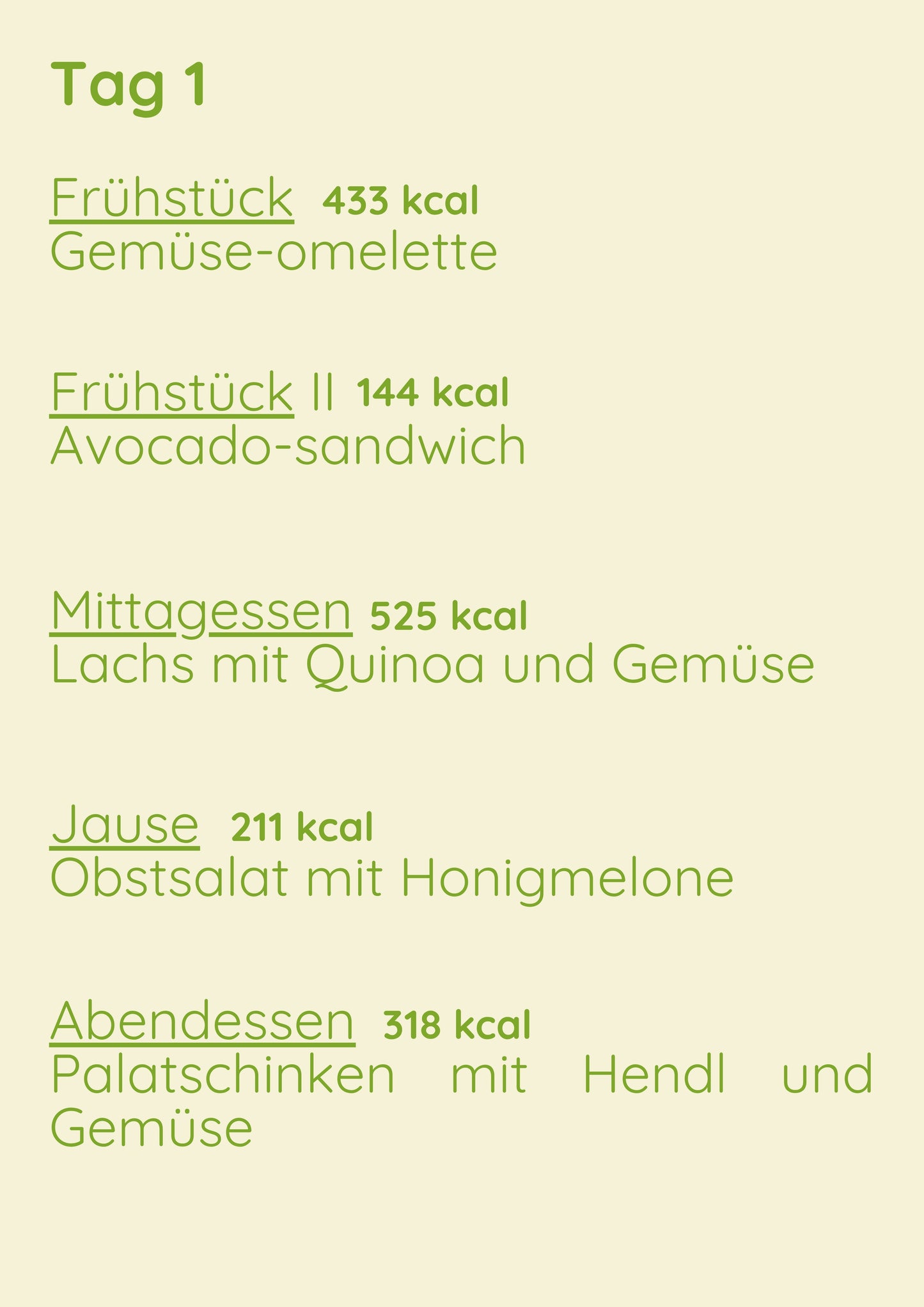 Standard Menü 1 Woche Variant