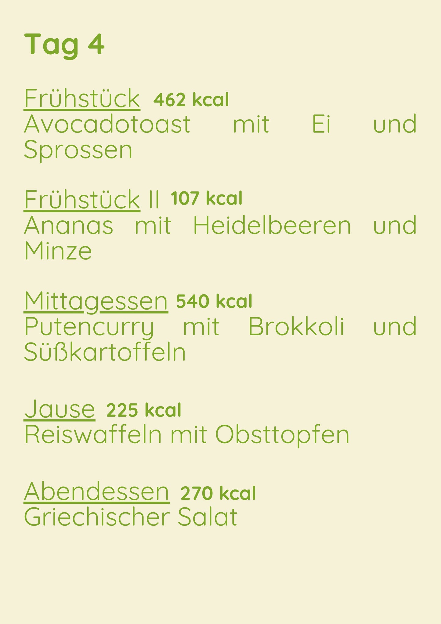 Standard Menü 1 Woche Variant