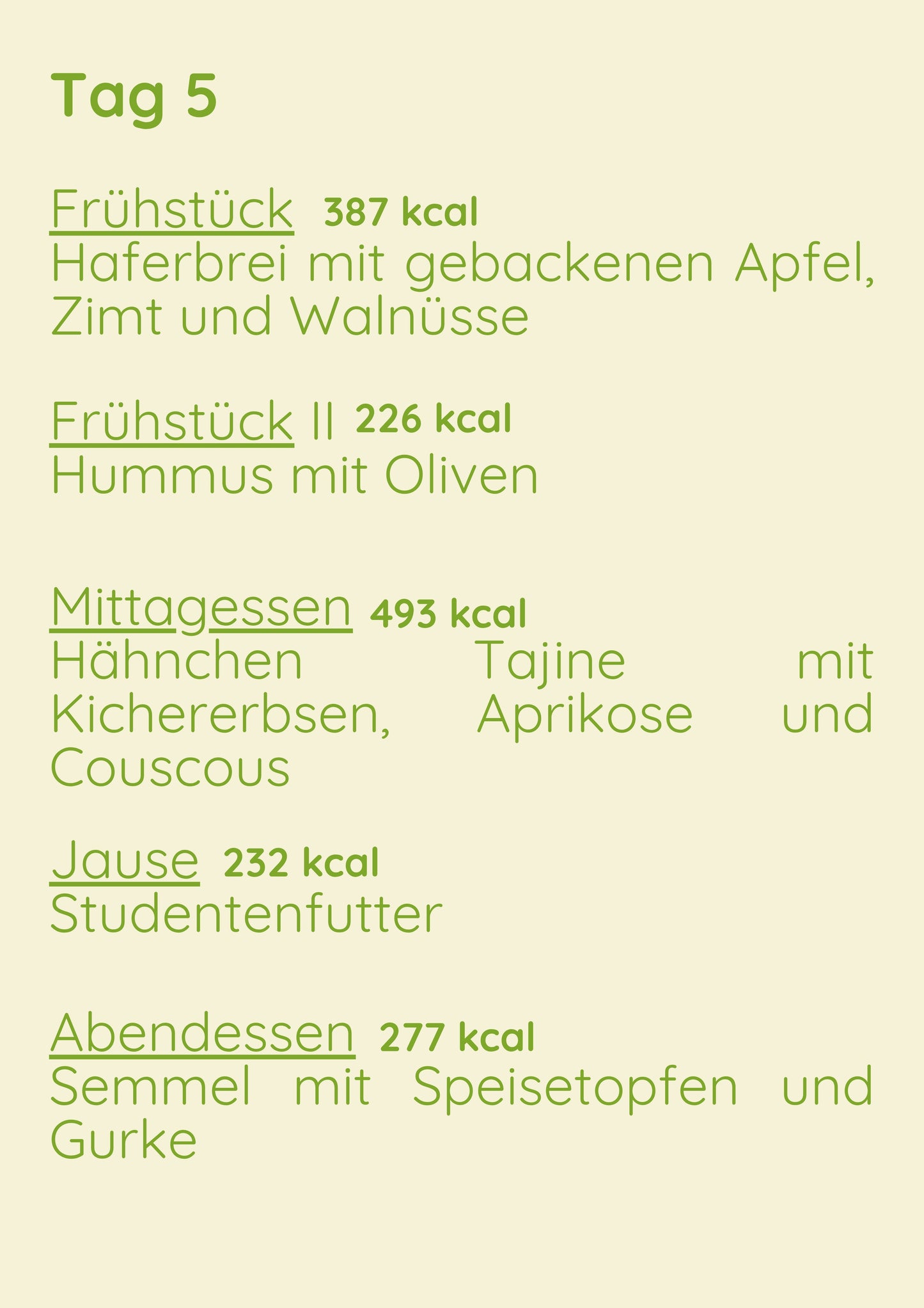 Standard Menü 1 Woche Variant