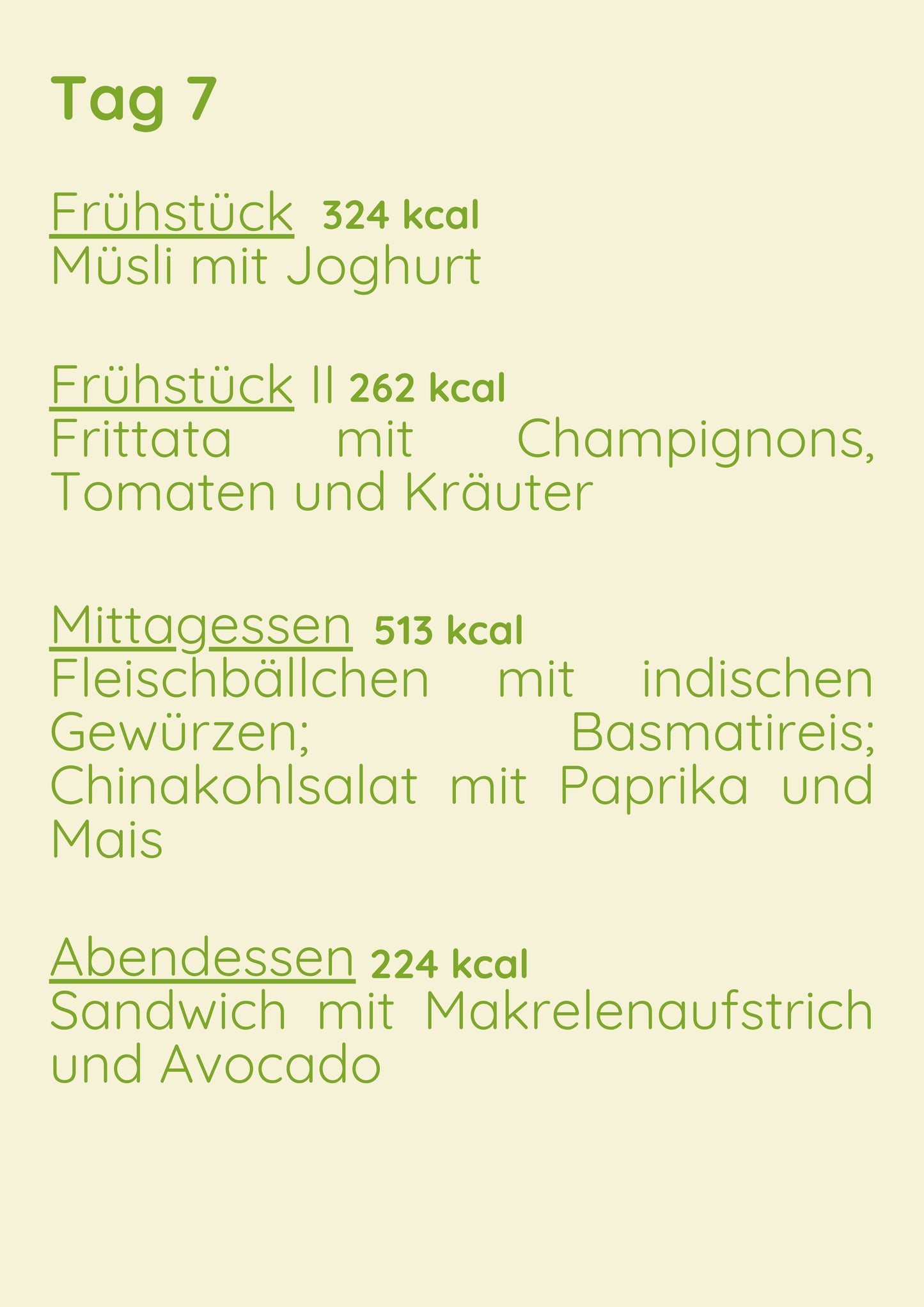 Insulinresistenz Menü 1 Woche
