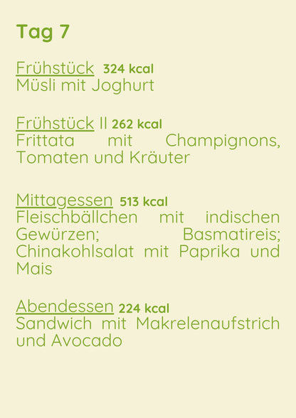 Insulinresistenz Menü 1 Woche