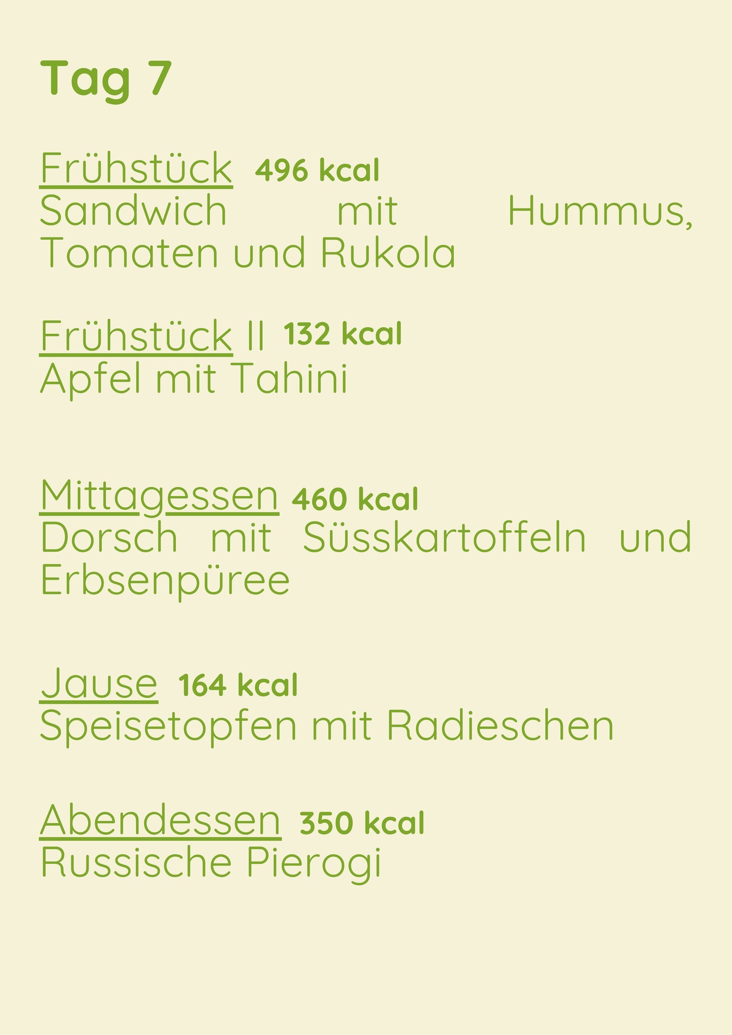 Standard Menü 1 Woche Variant